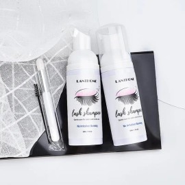 Eyelash Cleanser Shampoo with Brush, Gentle Lash Makeup Remover, Eyelash Extension Cleansing Foam, Daily Eye Lash Care & Hygiene Kit