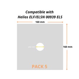 BFS Filters Pack of 5 Replacement Filters Compatible with Helios Fan Elf/ELSN 00939 ELS, Air and Dust Filter, Dimensions 160 x 160 mm, Diameter 42 mm, Filter G2