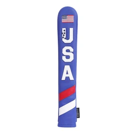 SHABIER PU Leather Waterproof Golf Alignment Stick Cover Club Protector Holds Sticks (USA Flag)