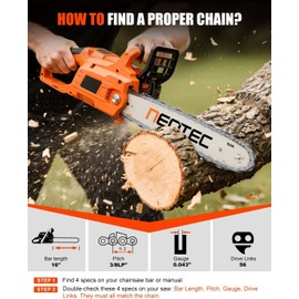 NEO-TEC 16 Inch Chainsaw Chain 3/8" LP Pitch .043" Gauge 56 Drive Links, Fits Milwaukee M18 Chainsaw Chain 16 Inch,EGO CS1613, Dewalt DCCS690-49162715, DWO1DT616, Greenworks 20322, R56 (3 Chains)