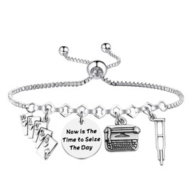 Lywjyb Birdgot Musical Gift Broadway Musical Gift Now is The Time to Seize The Day Bracelet (Now is br)