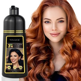 VOLLUCK Hair Dye Shampoo, Hair Dye Shampoo 3 in 1 Long Lasting Gray Hair Coverage for Women & Men (Chestnut Brown)