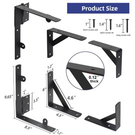 Fence Gate Kit Gate Hardware, 1 Set Anti Sag Gate Kit Heavy Duty No Sag, Anti Twist Gate Frame Corner Brackets Kit Withstand 150 lbs, Gate Hardware Kit for Wood Fence Gate