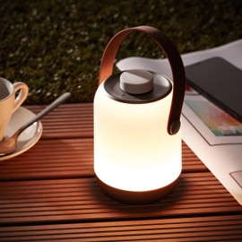 Lightbox LED Tischleuchte | kabellose Tischlampe mit Akku | portable/mobil | dimmbares warmweißes Licht | wiederaufladbarer Akku durch USB | Festival & Camping Gadget | Mini LED für Garten Outdoor