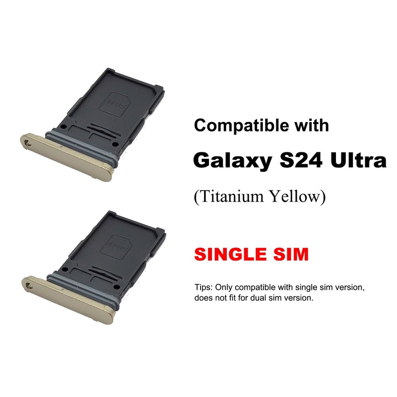 2 PCS for Galaxy S24 Ultra Single SIM Card Tray