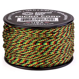 Atwood Rope MFG Tactical Nylon/Polyester Micro Utility Cord 1.18mm X 125ft Reusable Spool | Fishing Gear, Jewelry Making, Camping Accessories (Jamaican Me Crazy)
