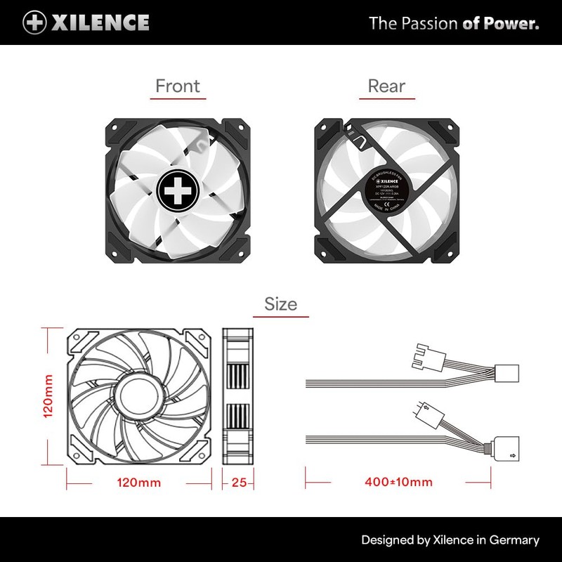 XILENCE Fan 120 x 120 Performance A Reverse ARGB White