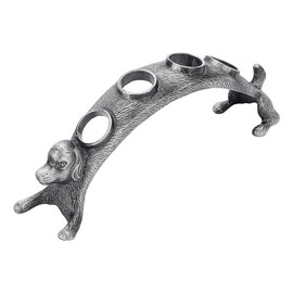 DELORIGIN Wine Stoppers Stand Dog Design 4 Holes Wine Stopper Table Top Display Stand Alloy Wine Stopper Holder Decorative Stoppers Corks Rack Gift for Champagne Topper Wine Accessories