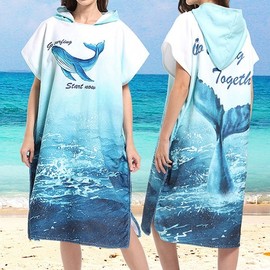 Wearable hooded towel beach towel LM-0327 Pink Surfing 2ea