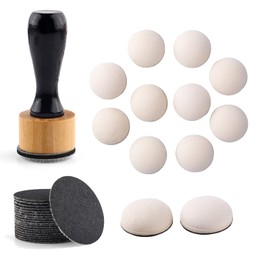 Briartw 33 PCS,Mini Ink Blending Tool,12pcs Domed Foams and 20 Pieces Sanding Disks Set,Round Replacement,Medium-Grit Sandpaper Provides The Ideal Friction to Work On Cardstock, Chipboard, Wood