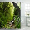 Ulticool Shower Curtain - Rainforest Nature Eco Plants Waterfall -