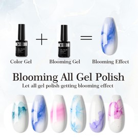 beautilux Blooming Gel, 10ml Blooming Gel Nail Polish, Clear Nail Gel Uv Led Soak Off Gel Nail Polish for Professional Print Nail Art