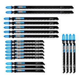 MUOZLOP 20-Piece Jigsaw Blades, T-Shank Jigsaw Blade Set with Storage Case for Wood, Saw Blades Jigsaw Accessories (20 Pieces (T111C/T144D/T244D/T344D/T744D))