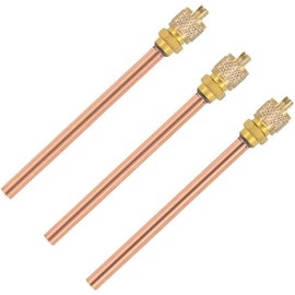 Greluma Service Access Valve 1/4 Inch SAE x 1/4 Inch AD x 4 Inch Shaft Core AC Cooling Pack of 3