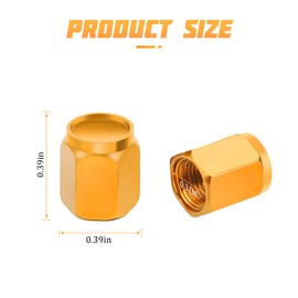 12PCS Car Tire Stem Valve Caps, Aluminum Alloy Hexagon Shape Valve Stem Covers, Heavy Duty Leak-Proof Dust Proof, Auto Decor Accessories Universal for Bike Bicycle Motorcycles SUV Truck (Orange)