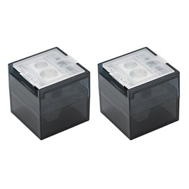 KUM AZ1037679 - Pencil Sharpener with Container CUB3, Black, 2 Sharpeners for Thick and Thin Pencils and Lead Pencils