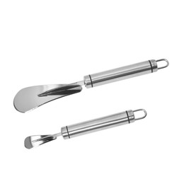 Vaguelly 2pcs Stainless Steel Orange Peeler Ergonomic Fruit Peeling Tool for Home Use for Oranges Lemons and Citrus Fruits Comfortable Grip Kitchen Peeler