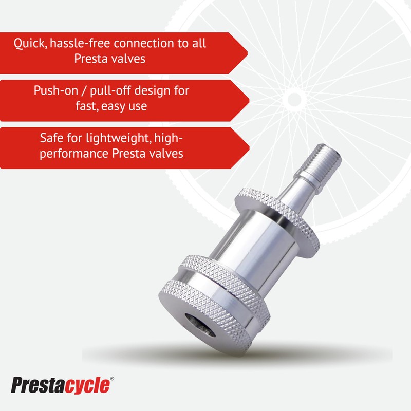 Prestacycle Cycling EZ-Grip Big Presta Head (Urethane), Bike Pump Accessoires