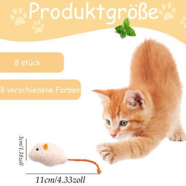 QttvbTna Plush Catnip Toy Set, 8 Pieces Catnip Toy Plush Mouse, Plush Cat Toy Interactive, Cat Toy Mouse, Real Fur Toy Mouse