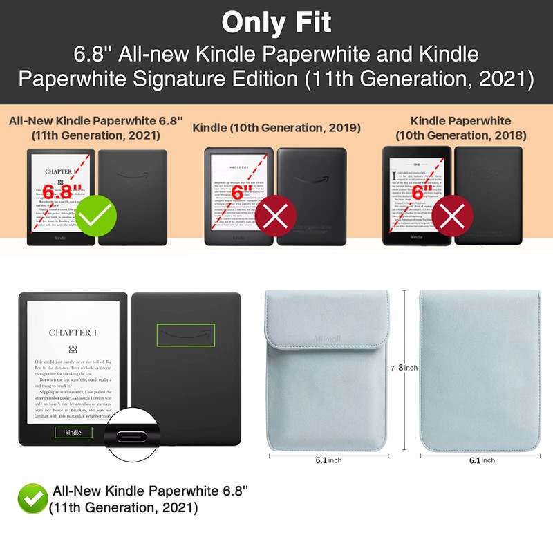 Miimall Suede Case Compatible with Kindle Paperwhite 11th Generation 2021,Ultra-Light