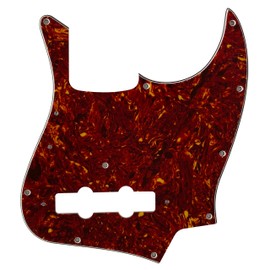 Guitar Parts For Fender Five Strings Jazz Bass Style Guitar Pickguard (4 Ply Red Tortoise)