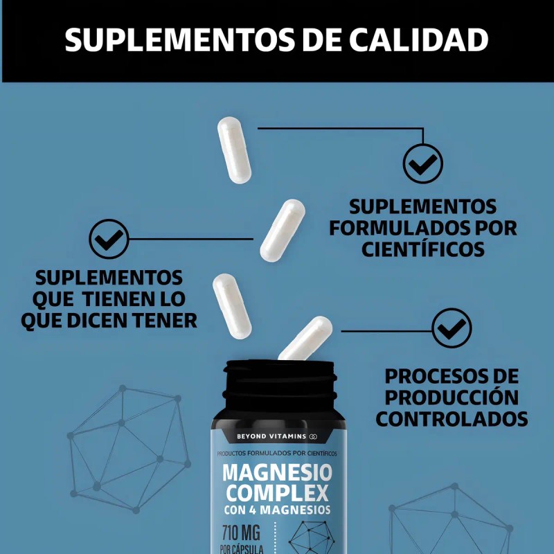 Beyond Vitamins Magnesio Complex Citrato Polvo Glicinato Gluconato Óxido Vitaminas