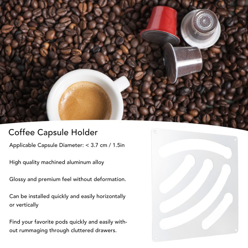 Coffee Capsule Holder Wall Mounted Coffee Pod Holder Aluminum Alloy