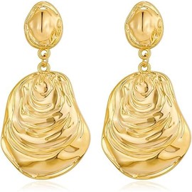 Chunky Gold Drop Earrings For Women Shell Dangle Earrings Ocean Beach Summer Earrings Jewelry