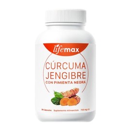 LIFEMAX Cúrcuma y Jengibre con Pimienta Negra | Suplemento Premium en Cápsulas Veganas Fácil de Digerir con Ingredientes Naturales