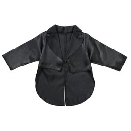 Artec 15099 Soft Satin Jacket, Black, Costume, Cosplay, Recitals, Play Parties, Handmade, Easy for Children