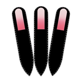 Mont Bleu Rainbow Crystal Nail File in Black Velvet Pouch - Small - Purse Size - Czech Tempered Glass - Lifetime Guaranty - Handmade in Czech Republic - Glass Fingernail File for Manicure Nail Care