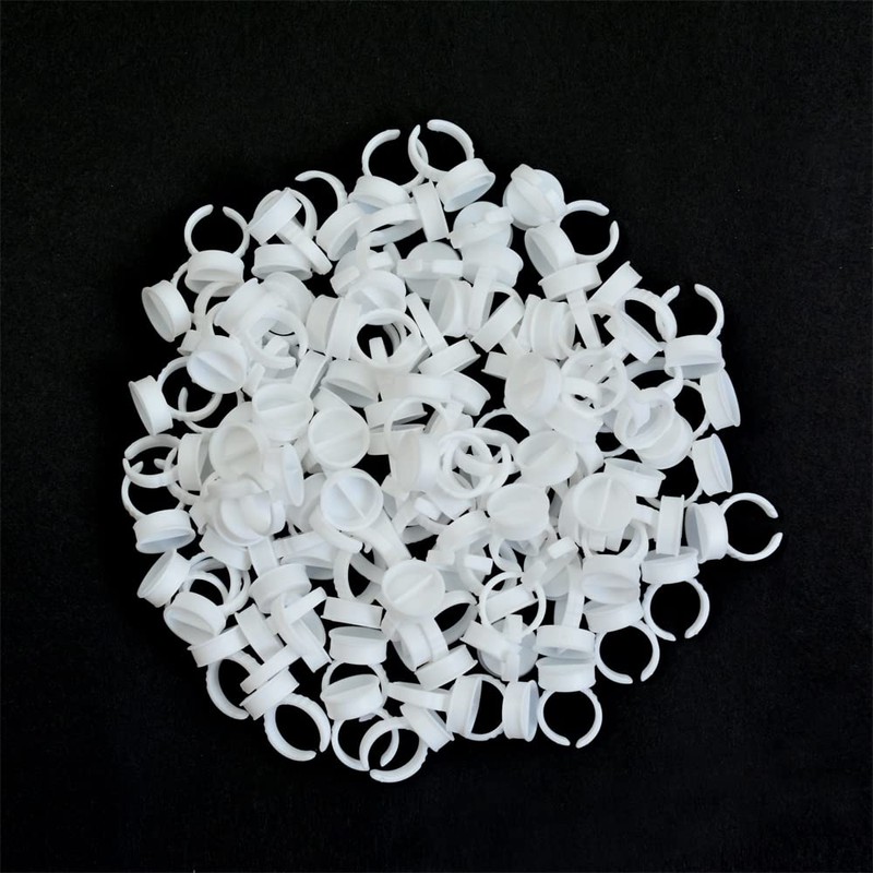 100 Pieces Eyelash Glue Holder Rings Cups Pigment Rings False