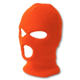 TopHeadwear's 3 Hole Face Ski Mask, Neon Orange