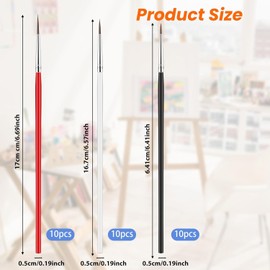 Fine Detail Paint Brush,Detail Paint Brush Fine Tip Paint Brush with 3 Sizes,30Pcs Tiny Paint Brush Micro Model Paint Brush Small Liner Brush,Micro Liner Brush Tiny Tip Miniature Paint Brush,Color B