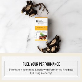 Rhodiola Energy Supplement - Fermented Rhodiola with Astragalus & Turmeric - Cognitive, Athletic Performance, & Adrenal Support Supplements for Men & Women - Vegan, Non-GMO - Living Alchemy, 60 Pcs