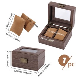 CHGCRAFT PU Leather Watch Organiser Case 2 Slot Watches Storage Box Jewellery Storage Box for Bracelet Jewellery Organising, Brown
