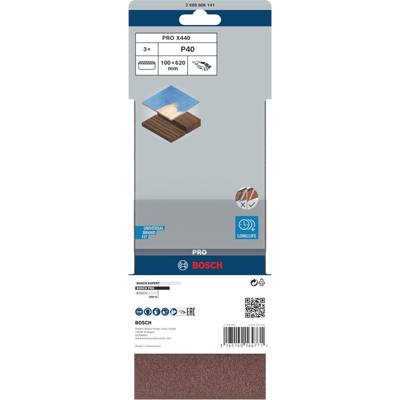 Bosch 2608606141 100 x 620 mm 40 Grit Sanding Belts