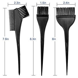 Hair Dye Color Brush and Bowl Set, Color Bowl Brushes Tool Mixing Bowl Kit Tint Comb for Hair Tint Dying Coloring Applicator (Black)