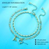 Wremily Initial Ankle Bracelets for Women Waterproof 14K Gold Plated