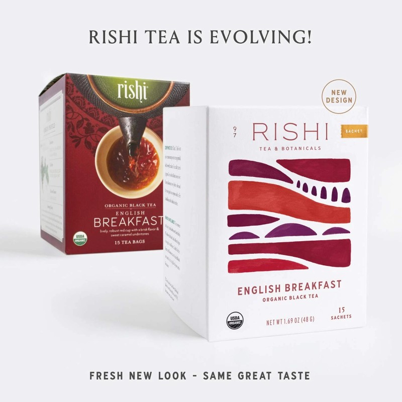 Rishi Organic English Breakfast Loose Leaf Tea 15 Count Sustainable