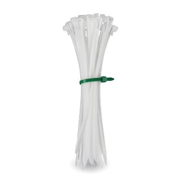 HPER Cable Ties Reusable White I 200 mm x 7.5 mm I Pack of 100 Removable I +15-30% Tensile Force & Stability I Transparent I Certified Quality