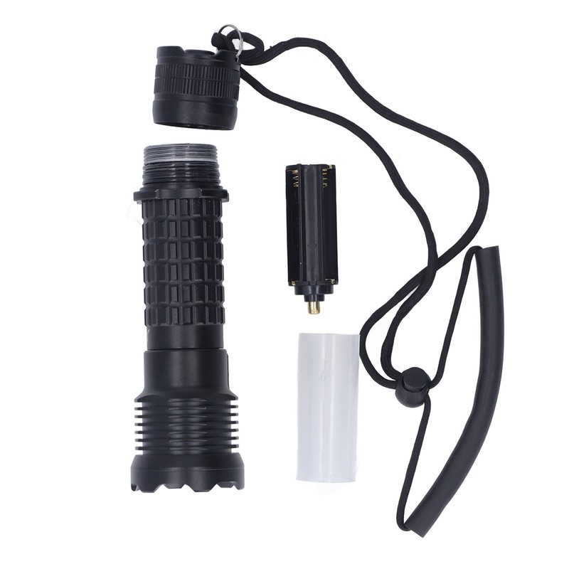 Diving Flashlight LED White Light Underwater Dive Torch IPX8 Waterproof