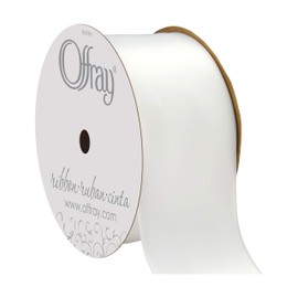 Berwick Offray 2.25" Single Face Satin Ribbon, White, 25 Yds