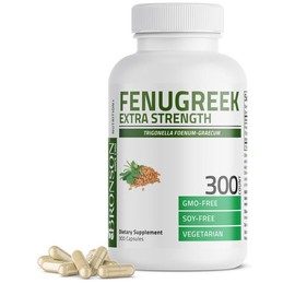 Bronson Fenugreek Extra Strength, Fenugreek Capsules, Fenugreek Supplement, Digestion Support - Size: 300 Count