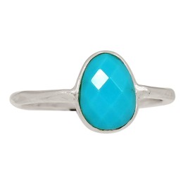 Xtremegems Composite Faceted Mohave Blue Turquoise 925 Silver Ring Jewelry s.7 ALLR-30083