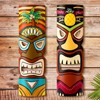 Seenelling Set of 2 Tiki Mask Wooden Wall Decor 15.75