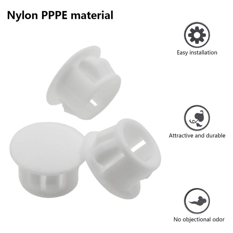 Qjaiune 1/2 Inch / 13mm Hole Caps White Plastic Hole