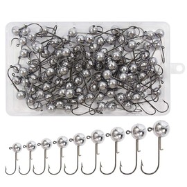 Jig Head Set Fishing Bass Fishing Lures Worm Aging Hooks Meberling Hooks Rockfish (50pcs 5g(#1))