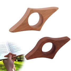 Book Page Holder,RoadLoo 2PCS Handmade Wooden Thumb Book Page Holder Reading Accessories Wooden Bookmark Opener Thumb Book Holder for Readers Book Lovers Bookworm Literary