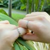 Dtup Duo Anillos Compromiso Plata 925 Oro Blanco Estilo Europeo